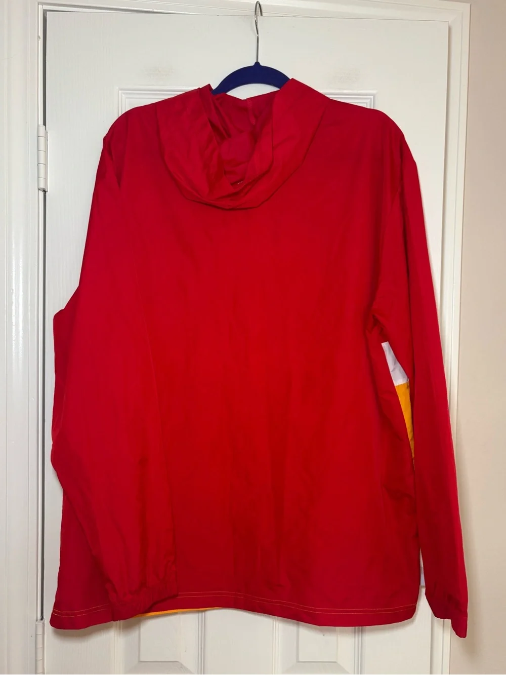 Kansas City Chiefs NFL Team Apparel Hooded Windbreaker Jacket Men’s Large Red
